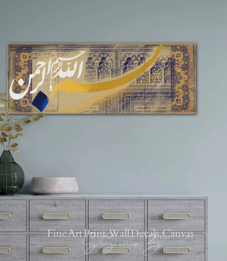 Original Art Deco Calligraphy Mixed Media by Seema Zaidee