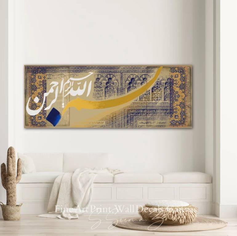 Original Art Deco Calligraphy Mixed Media by Seema Zaidee