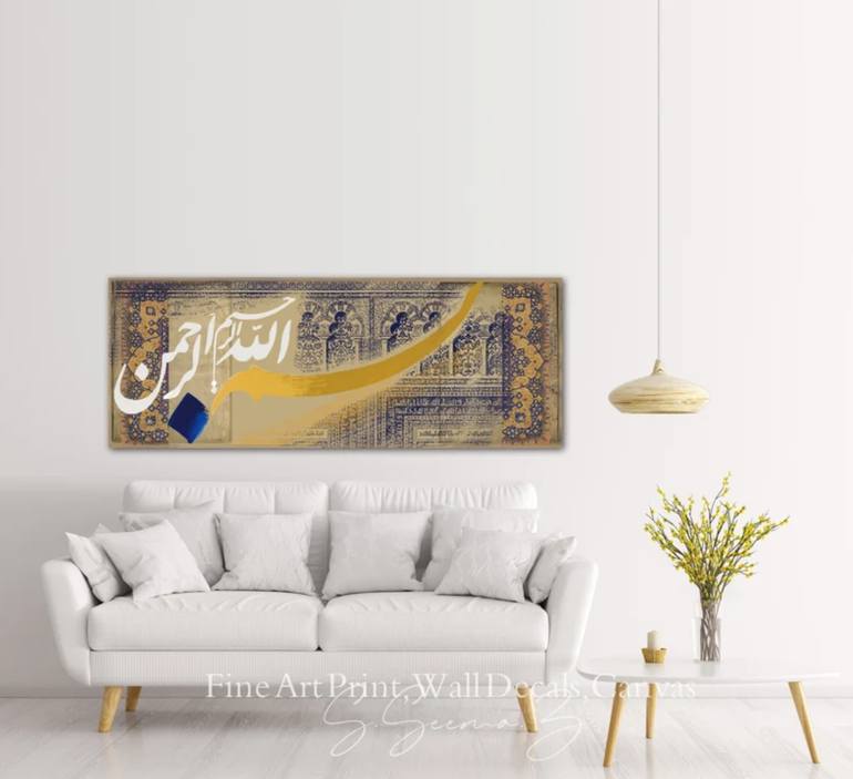 Original Art Deco Calligraphy Mixed Media by Seema Zaidee