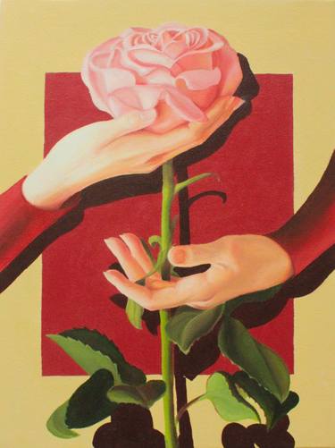 Holding a rose thumb