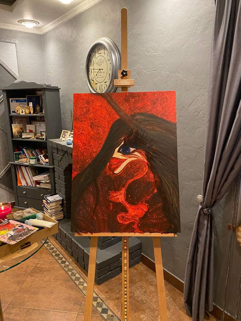 Original Abstract Expressionism Women Painting by Evelina BiliūNaitė