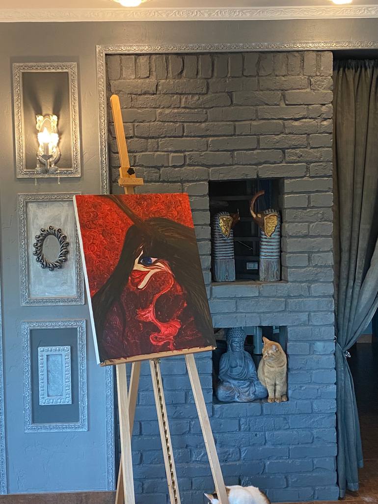 Original Abstract Expressionism Women Painting by Evelina BiliūNaitė