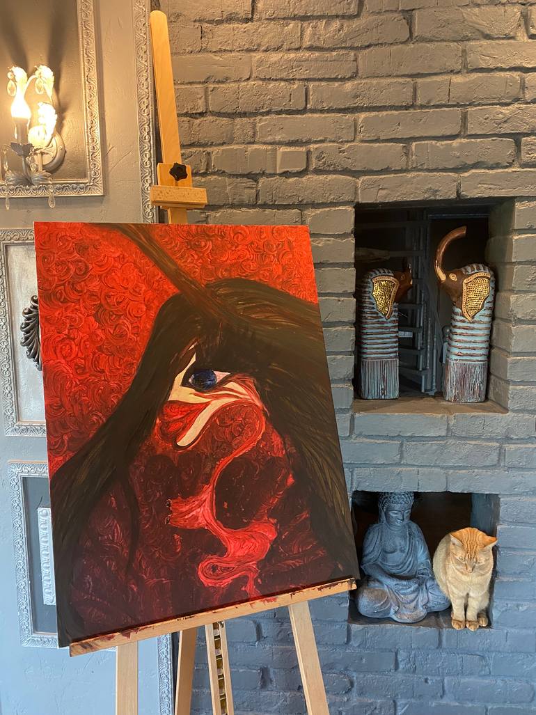 Original Abstract Expressionism Women Painting by Evelina BiliūNaitė