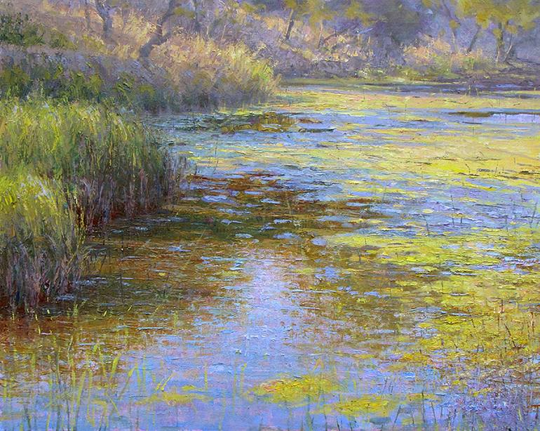 Summer by the Pond Painting by Susan Sarback | Saatchi Art