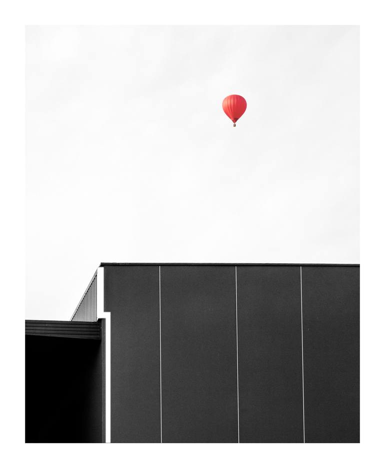 Original Architecture Photography by Philippe Verspeek | Abstract Art on Aluminum Dibond | The Red and the Void.
