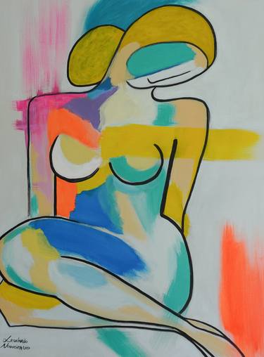 Print of Abstract Expressionism Women Paintings by Leonardo Nogueira