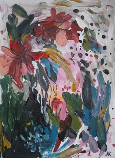 Original Abstract Botanic Paintings by Iuliia Kononenko
