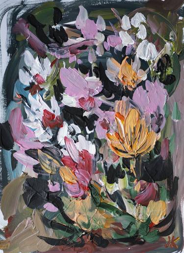 Original Abstract Floral Paintings by Iuliia Kononenko