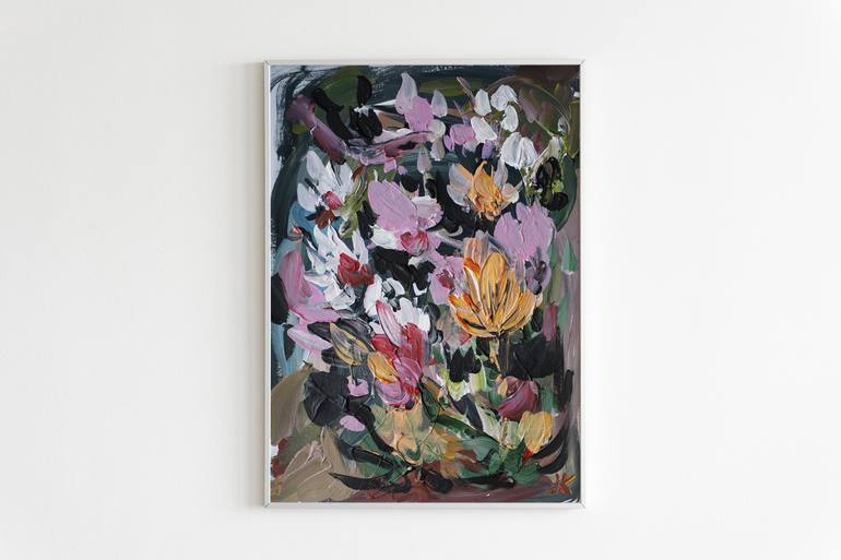 Original Abstract Floral Painting by Iuliia Kononenko