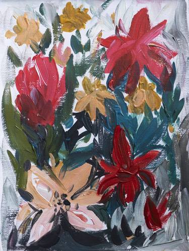 Original Abstract Floral Paintings by Iuliia Kononenko