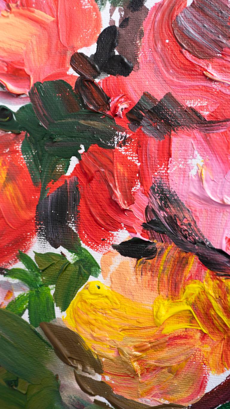 Original Abstract Expressionism Floral Painting by Iuliia Kononenko