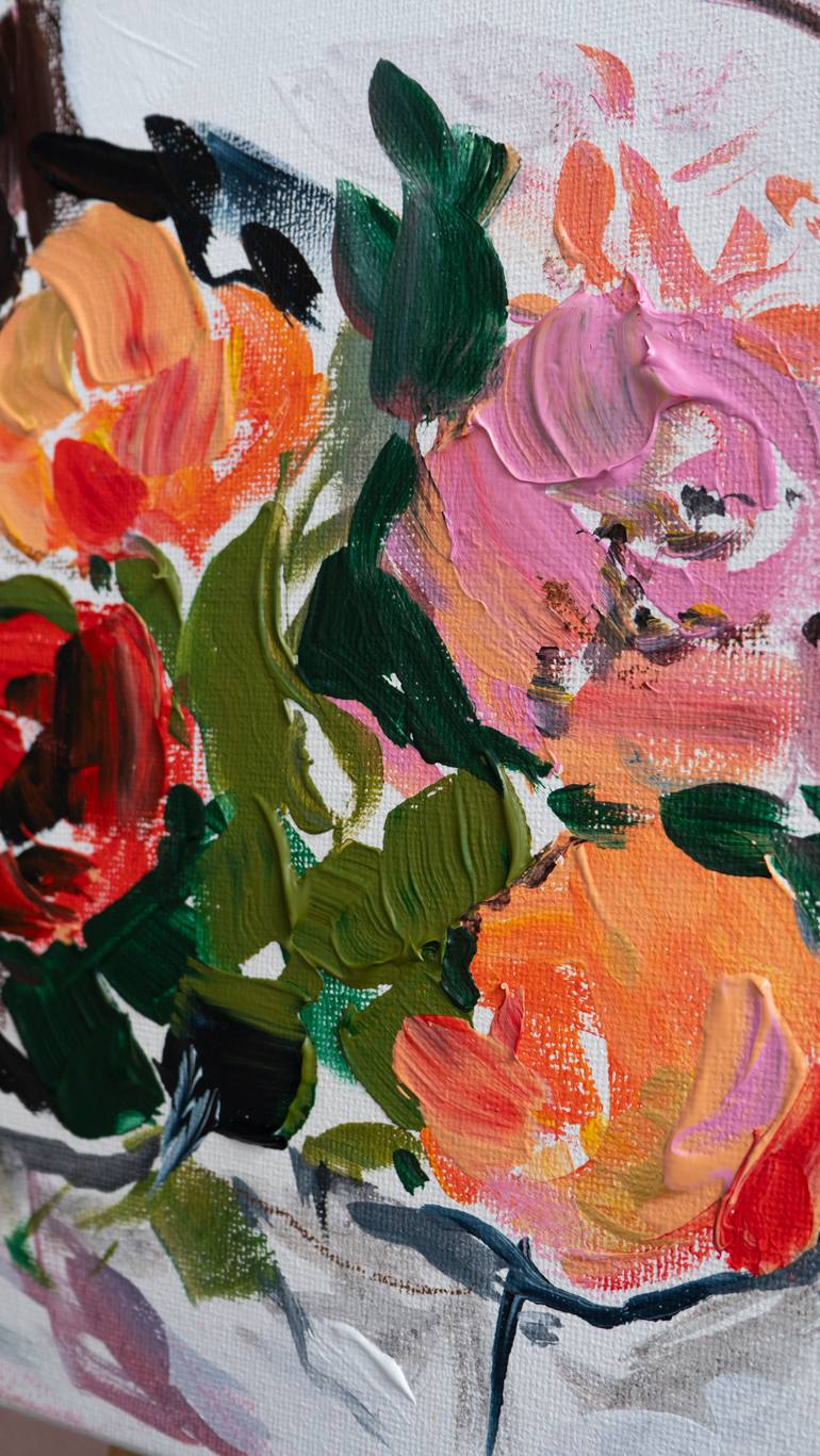 Original Abstract Floral Painting by Iuliia Kononenko