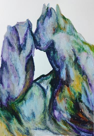 Original Abstract Expressionism Landscape Drawing by Tamara Njunjic