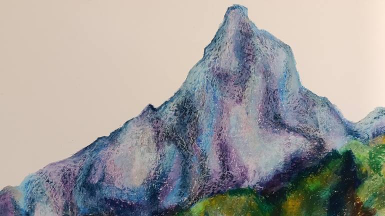 Original Abstract Expressionism Landscape Drawing by Tamara Njunjic