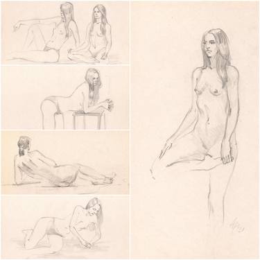 Set of five sketches of a nude female figure №6 thumb
