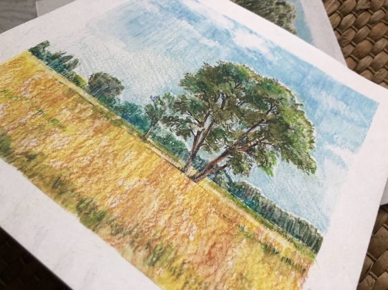 Original Realism Landscape Drawing by Anastasia Potelova