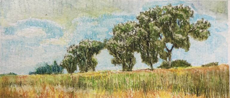 Original Landscape Drawing by Anastasia Potelova