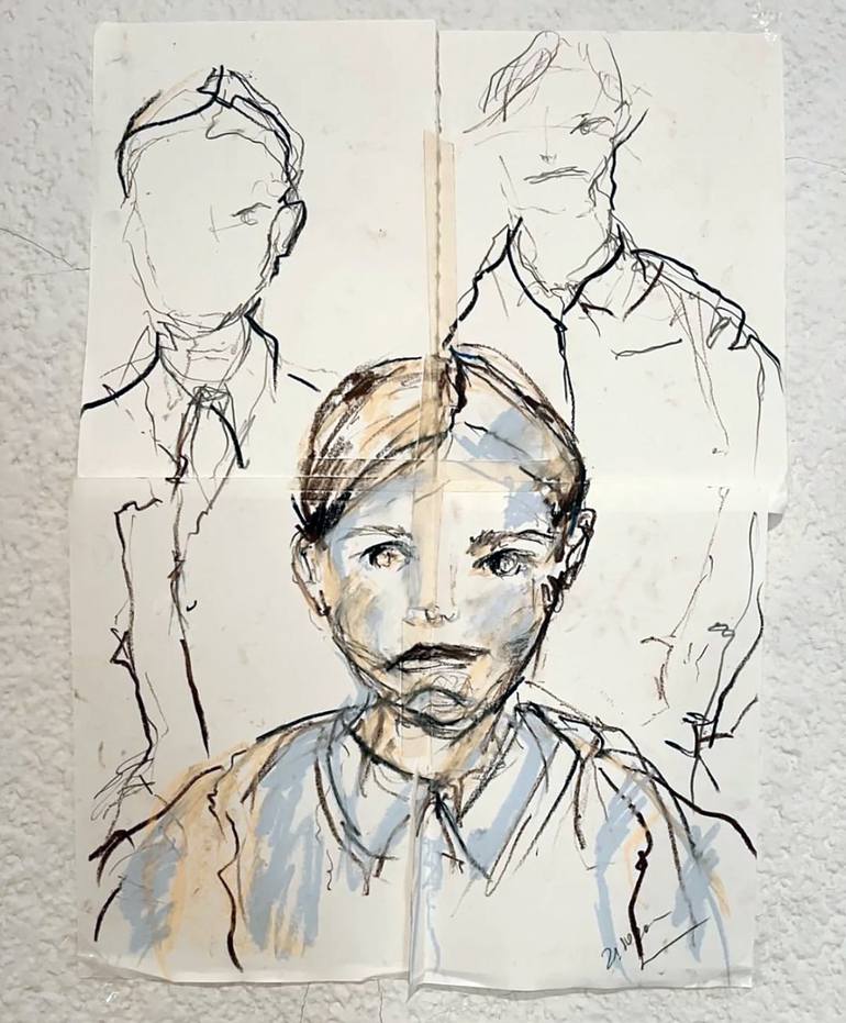Original Figurative Family Drawing by Natalia Politowa