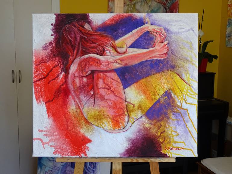 Original Expressionism Nude Painting by Sonia Valsecchi