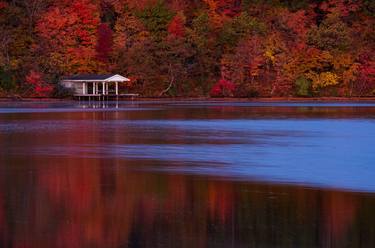 Fall Boat Dock on Lake Decatur thumb