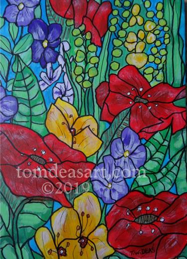 Original Fine Art Floral Paintings by Tom Deas