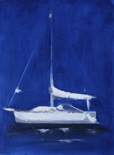 Original Expressionism Boat Paintings by Adriano Battisti