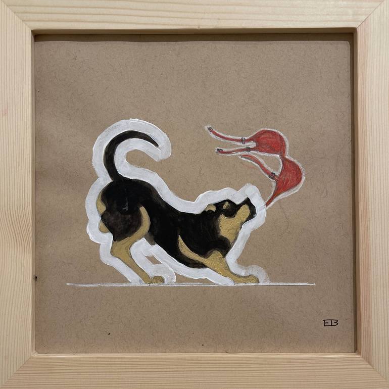 Original Figurative Dogs Drawing by Eran Barnea