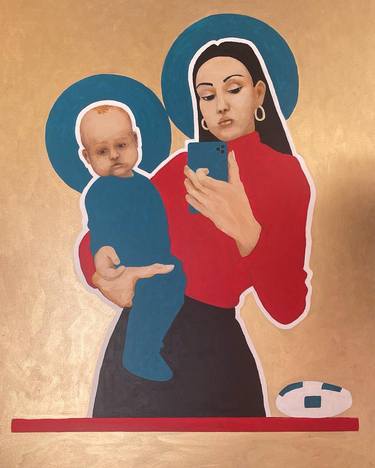 Mother and child mirror selfie thumb