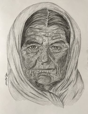 Print of Portrait Drawings by Hala Elnaggar
