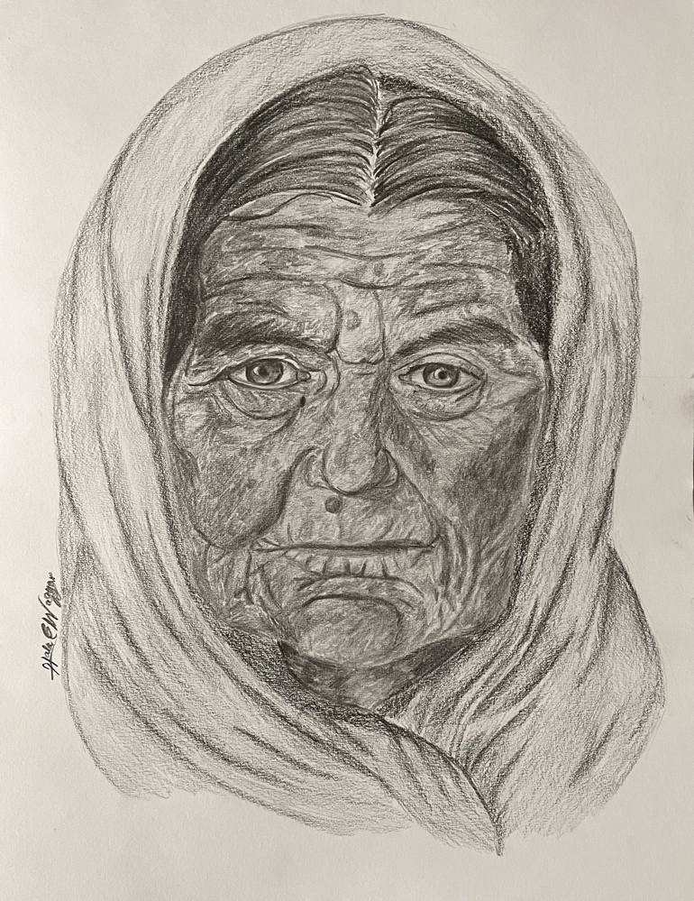 Years of wisdom Drawing by Hala Elnaggar | Saatchi Art