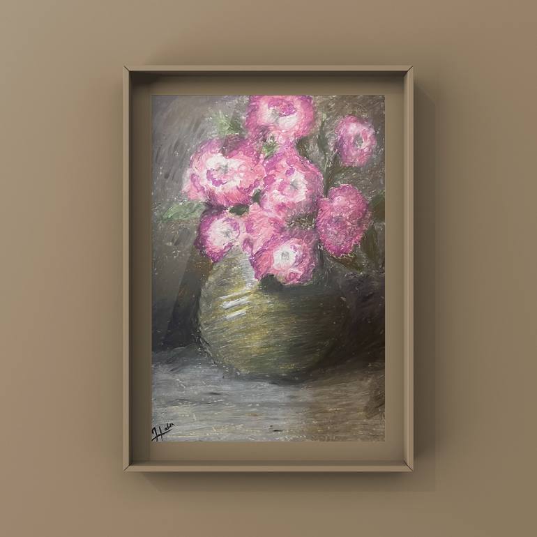 Original Impressionism Floral Drawing by Hala Elnaggar