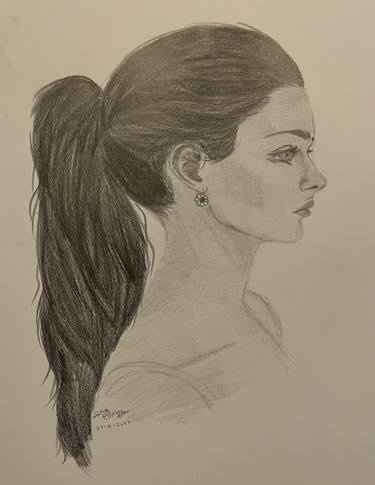 Original Portraiture Women Drawing by Hala Elnaggar