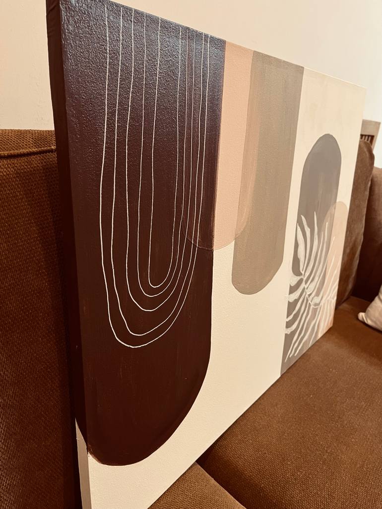 Original Geometric Abstract Painting by Hala Elnaggar