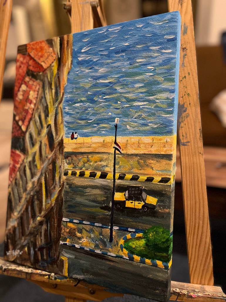 Original Abstract Cities Painting by Hala Elnaggar