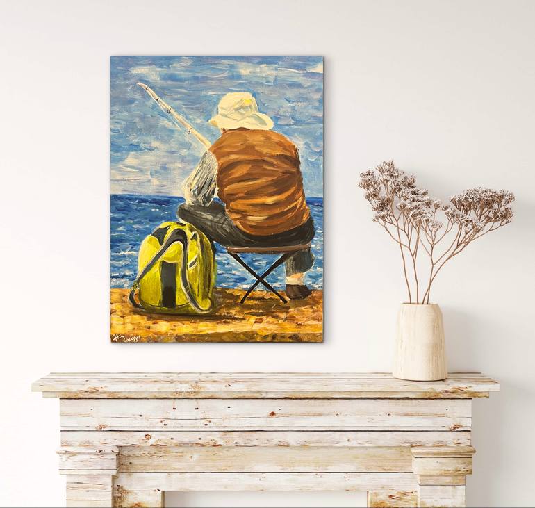 Original Contemporary Seascape Painting by Hala Elnaggar