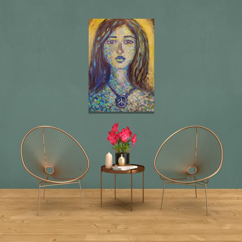 Original Expressionism People Painting by Hala Elnaggar