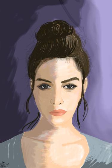 Print of Portraiture Portrait Mixed Media by Hala Elnaggar