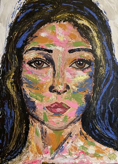 Print of Abstract Portrait Paintings by Hala Elnaggar
