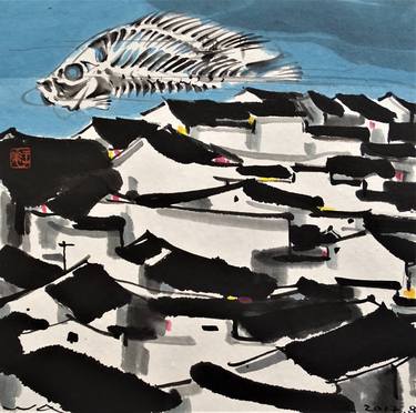 Original Surrealism Animal Painting by Wong Wa