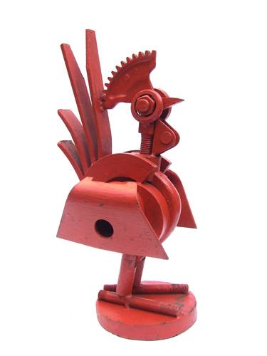 Rooster metal sculpture thumb
