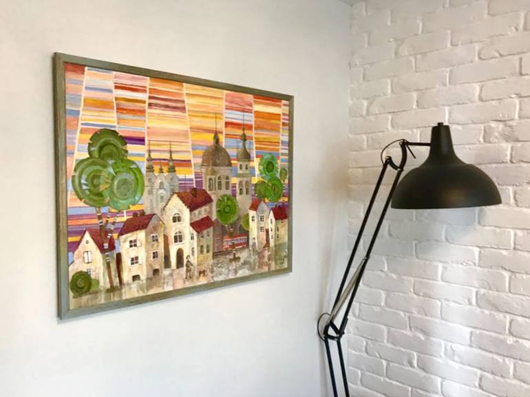 Original Fine Art Cities Painting by Olesya Rubinova