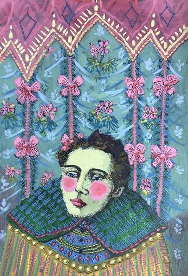 Original Figurative Patterns Painting by Lucinda Denning