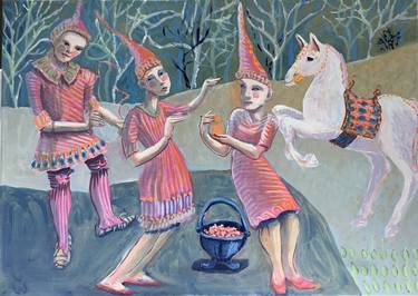 Original Figurative People Painting by Lucinda Denning