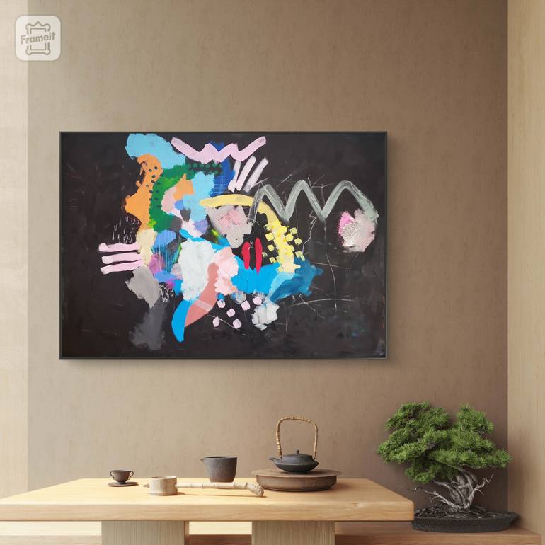 Original Art Deco Abstract Painting by Beata  Woroniecka
