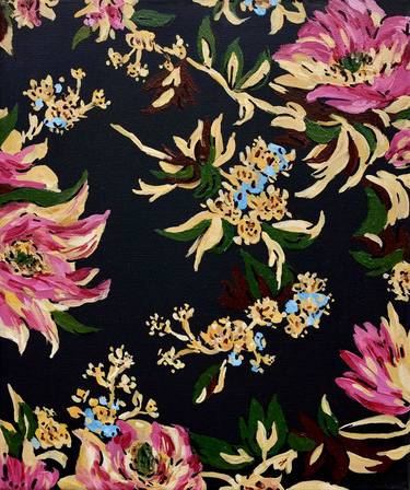 Original Fine Art Floral Paintings by Anett Deli