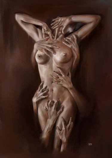 Original Realism Erotic Printmaking by Nicola Sodano
