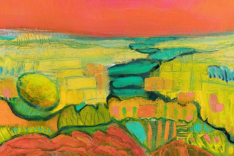 Original Abstract Landscape Painting by Soco Vara De Rey