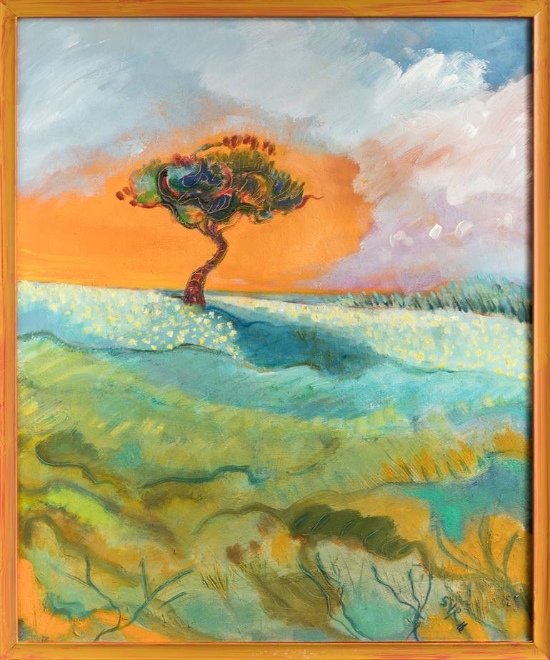 Original Abstract Landscape Painting by Soco Vara De Rey