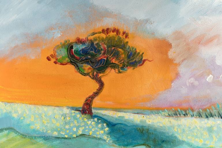 Original Abstract Landscape Painting by Soco Vara De Rey