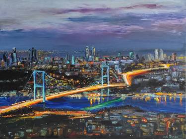 Original Conceptual Cities Paintings by Leyla Demir